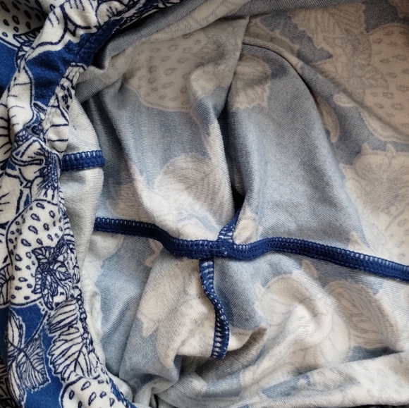 •LuLaRoe Strawberry Leaf Fruity Floral Women's Yoga Pants Leggings blue & White - Picture 7 of 11